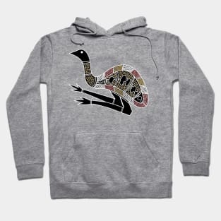 Aboriginal Art - Emu Black Hoodie